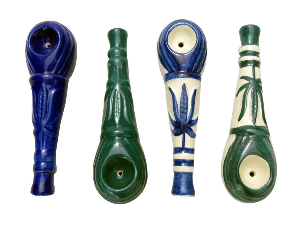 CERAMIC LEAF PIPE ASSORTED COLORS