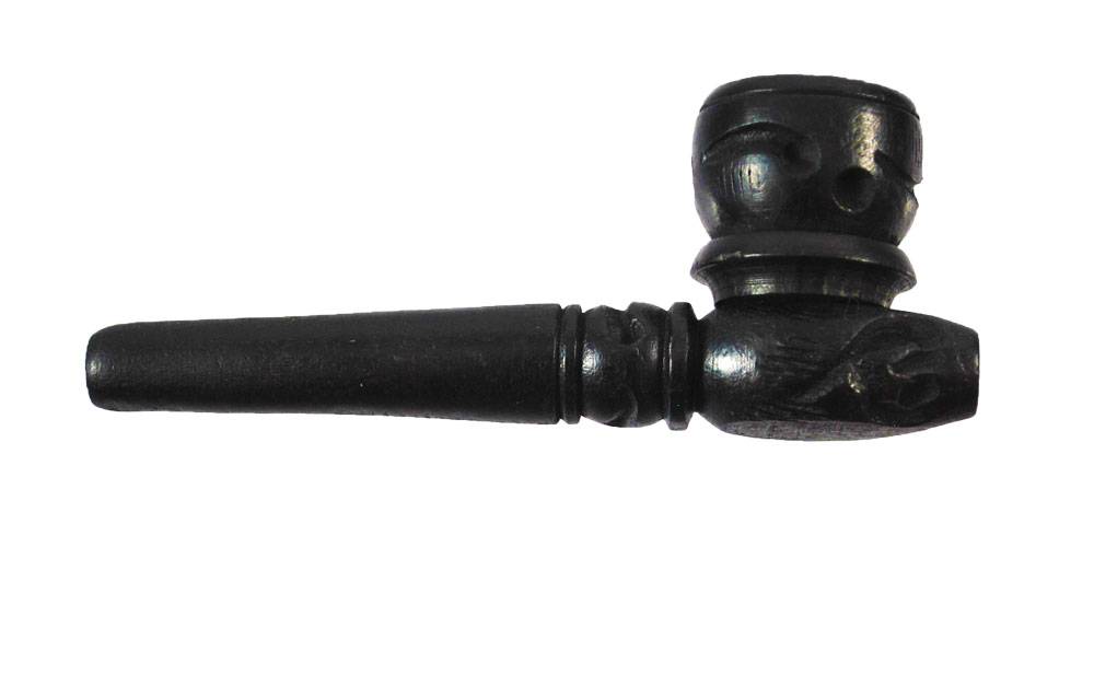 3" CARVED MANGO WOOD PIPE
