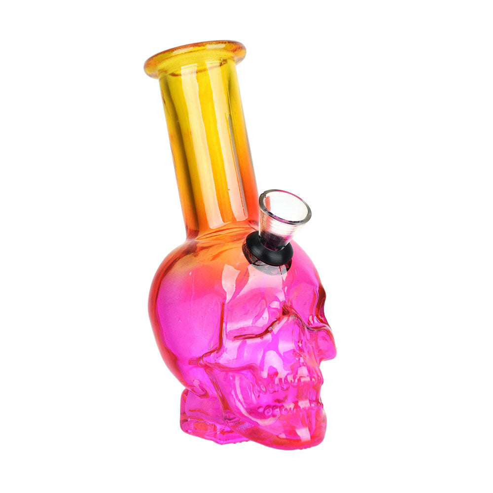 Glass Mini Water Pipe - Colour:Skull Ombre