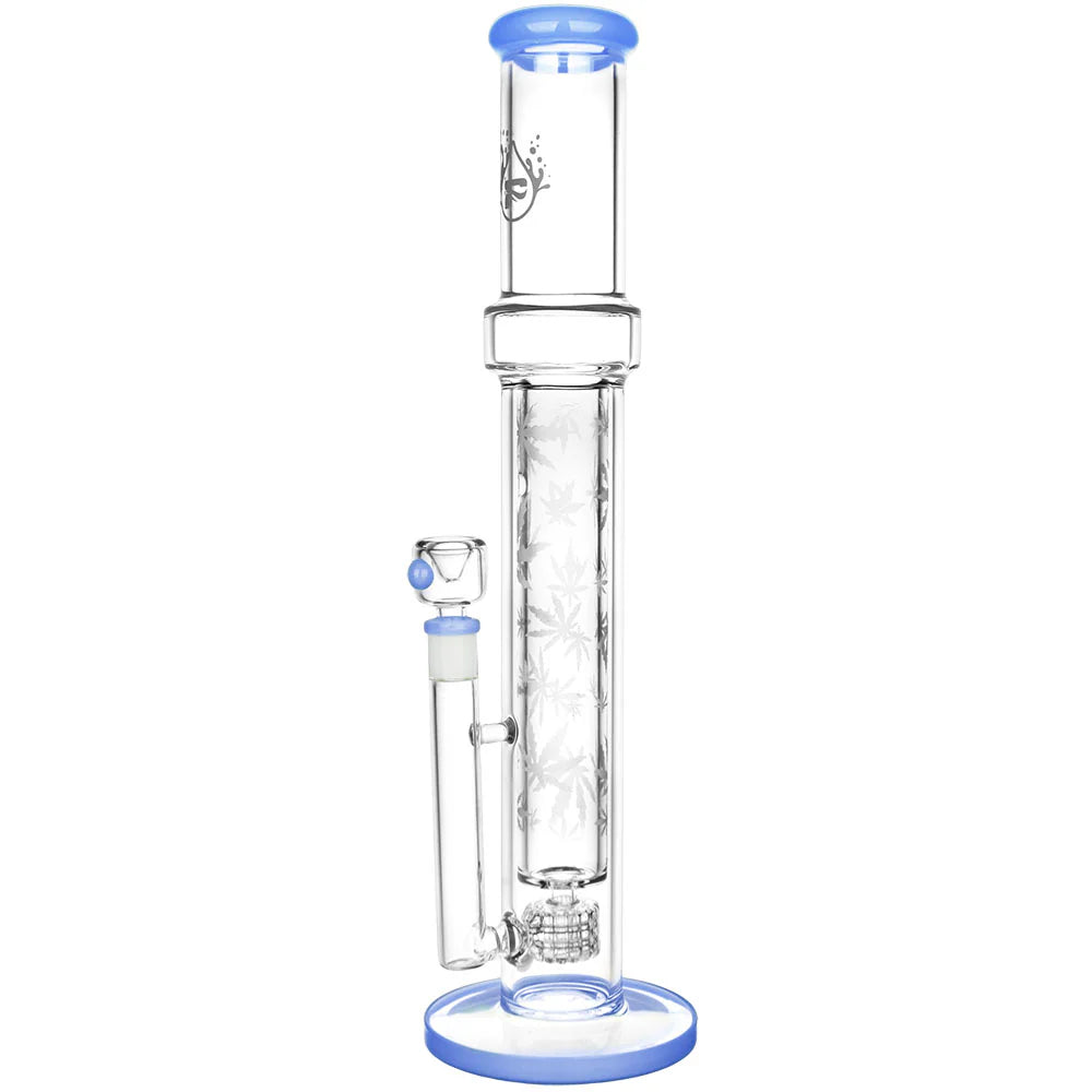 Pulsar Double Wall Perc Tube Water Pipe - 16.75" / 14mm F - Colour:Blue