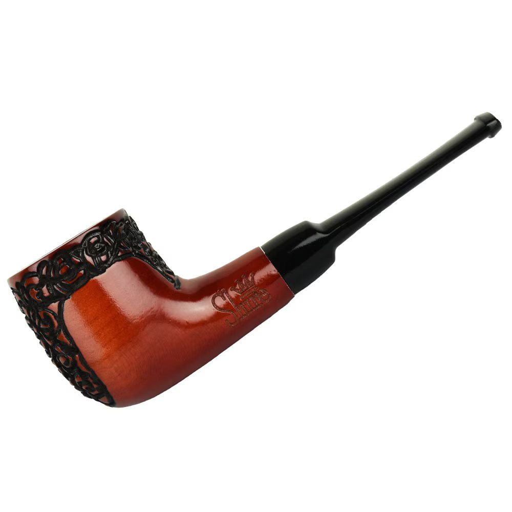 Pulsar Shire Pipes The English - Engraved Billiard Smoking Pipe - 5.5" - style:5.5"