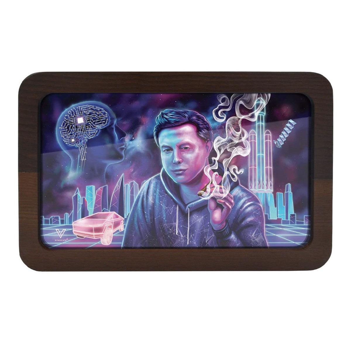 V SYNDICATE HIGH-DEF 3-D WOOD ROLLING TRAY MEDIUM