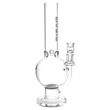 Pulsar Round Ball Fritted Disc Perc Glass Water Pipe - 12" / 14mm F / Clear