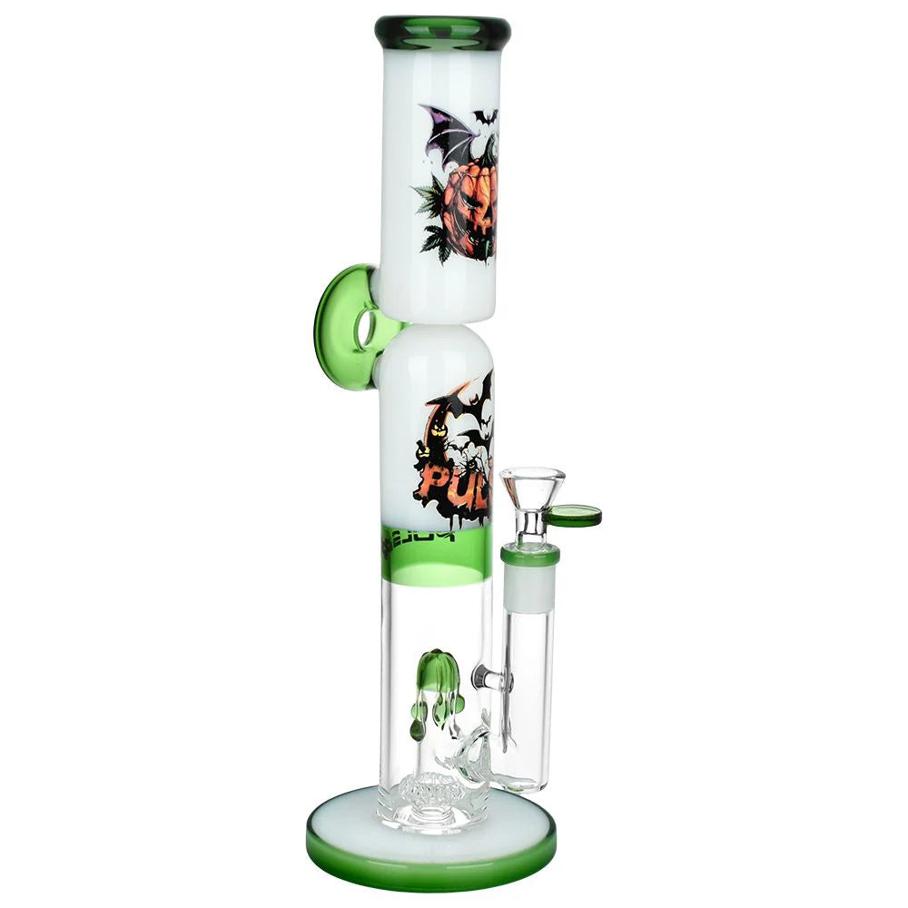 13" Pulsar Double Stacked Halloween Glass Water Pipe / 14mm F - style:Halloween Pumpkin