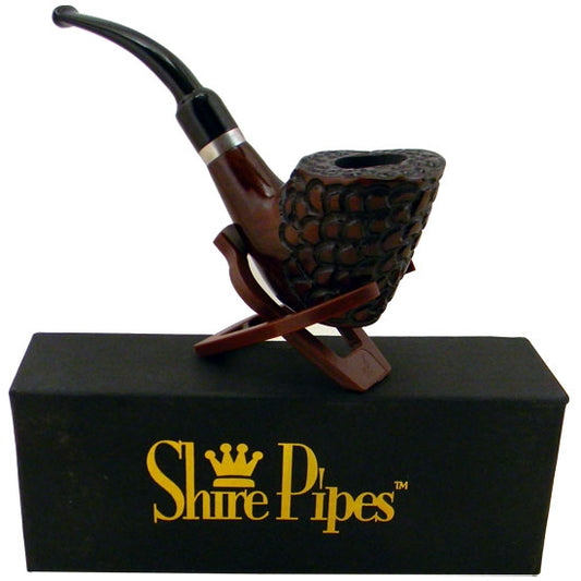 FULL BENT FREESTANDING CARVED ROSEWOOD SHIRE PIPE
