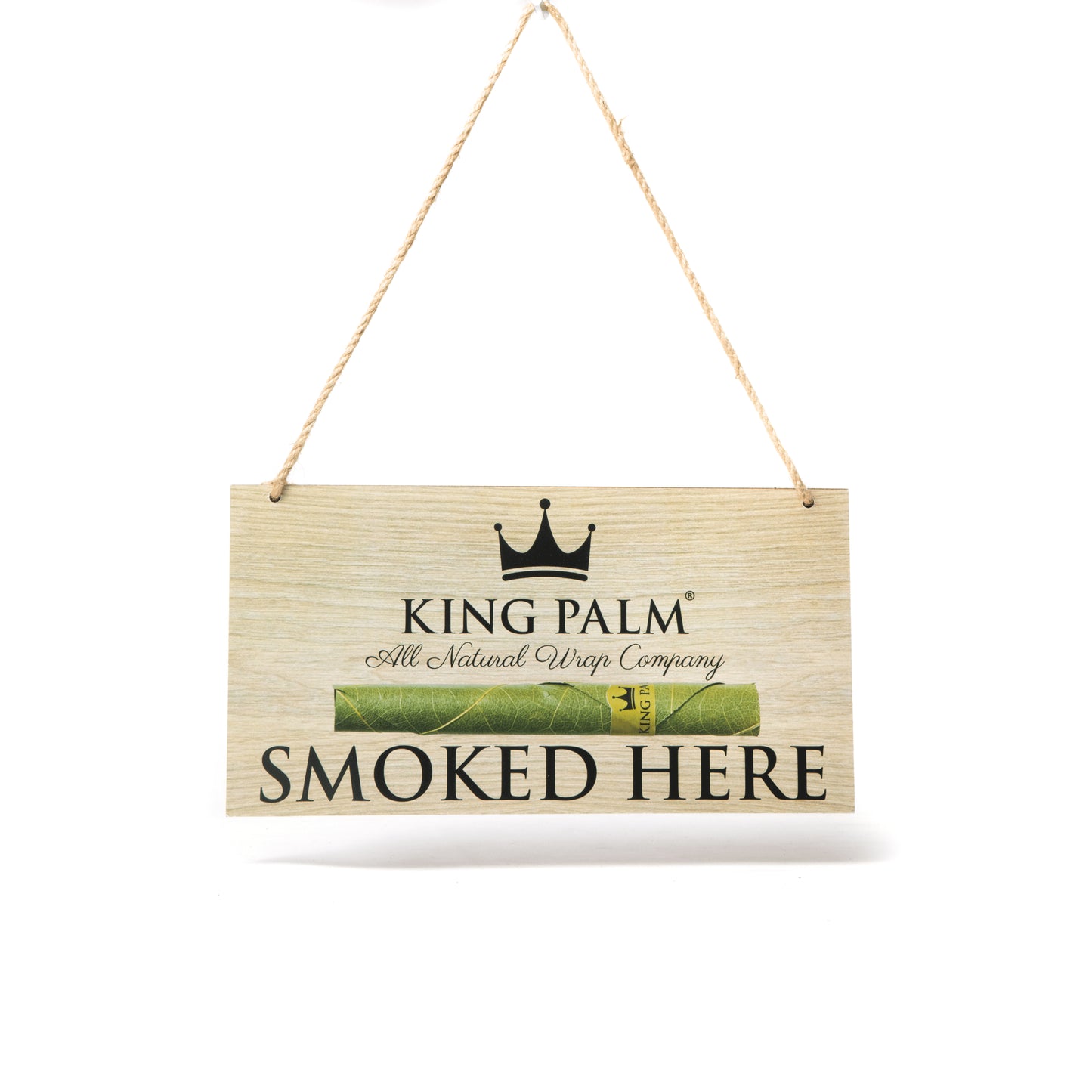 KING PALM WOODEN SIGN - SMOKED HERE