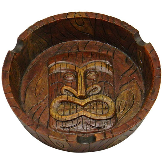 ROUND TIKI ASHTRAY  - 4.25"