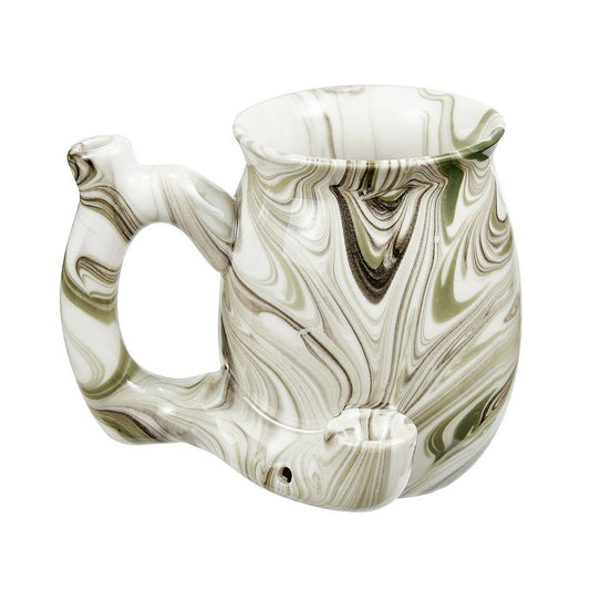 PREMIUM ROAST & TOAST CERAMIC MUG W/ PIPE - GREEN MARBLE