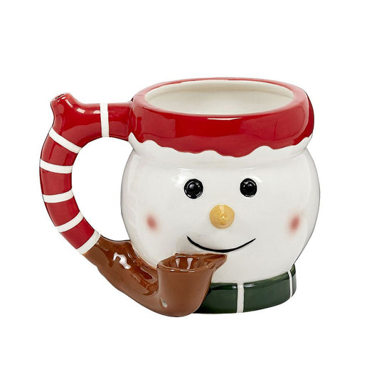 PREMIUM ROAST & TOAST CERAMIC MUG W/ PIPE - SNOWMAN