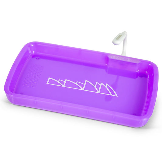 PIRANHA 17.25" X 7.25" LED ROLLING TRAY W/ LIGHT & BAG - PURPLE